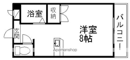 マンション白崎[1K/26m2]の間取図