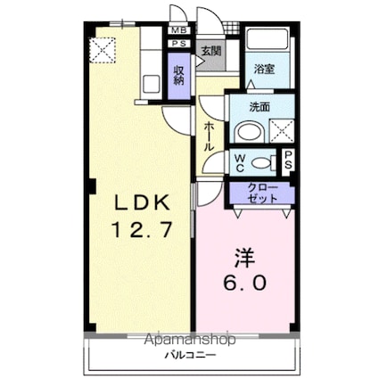 レーベンバンブーⅢ[1LDK/43.82m2]の間取図
