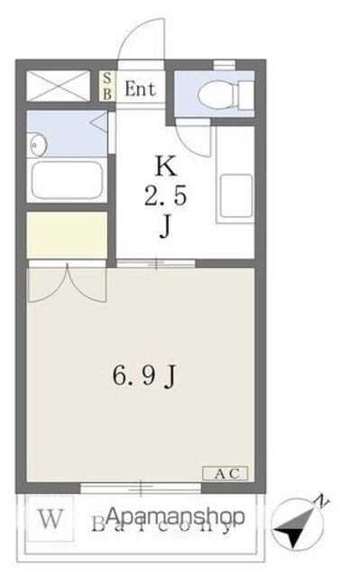 セレンディップ[1K/24m2]の間取図