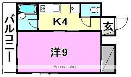 ヴィラ花みずき[1K/28.35m2]の間取図