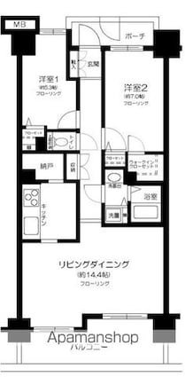三田シティハウス[2LDK/70.75m2]の間取図