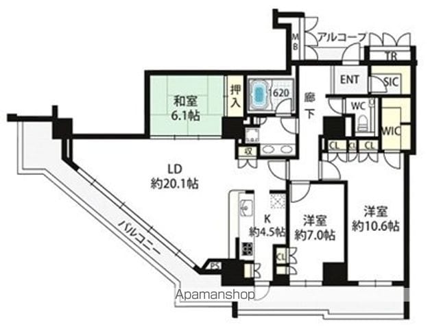アップルタワー大阪谷町の間取り写真