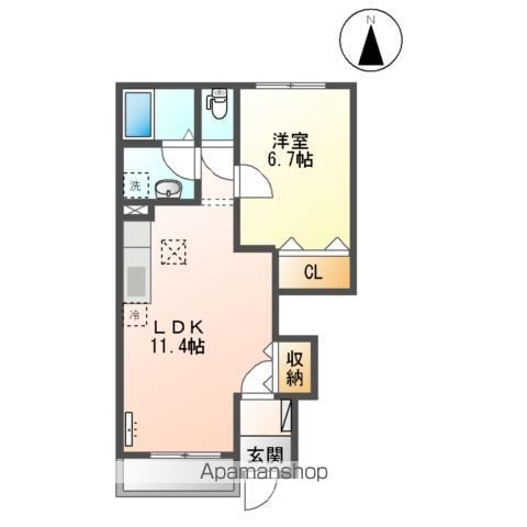 あきる野市牛沼のアパートの間取り