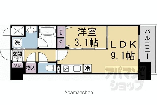 リシュドール梅小路の間取り写真