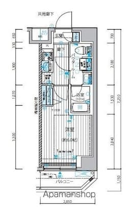 メインステージ立川Ⅳ[1K/20.66m2]の間取図