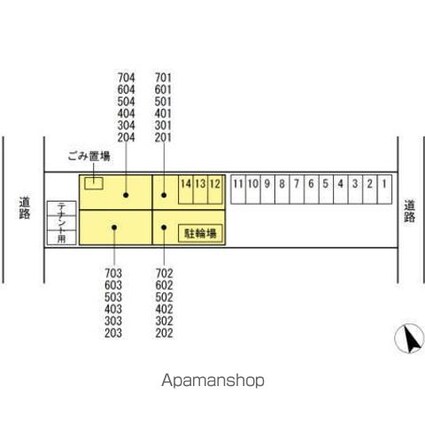 コンフォール空港通り[1LDK/41m2]の配置図