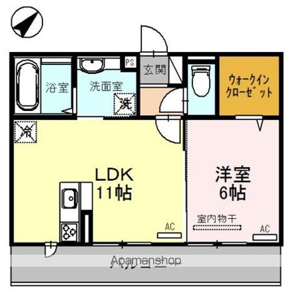 イゾラ　ルーチェ[1LDK/42.69m2]の間取図
