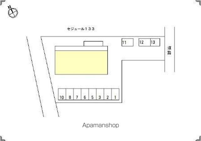 セジュール１３３[1R/20m2]の配置図