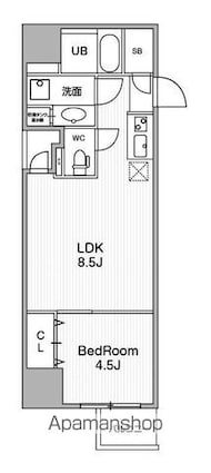 アーバンフラッツ池袋プレミアム（旧　池袋デュープレックスタワー）[1LDK/36.49m2]の間取図