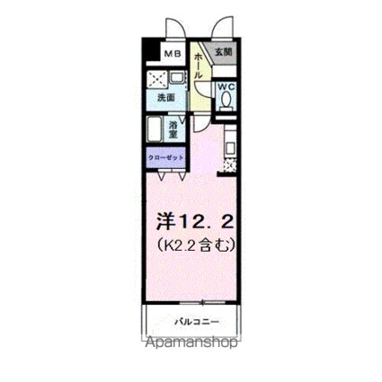 グランジュネッス[1R/31.76m2]の間取図