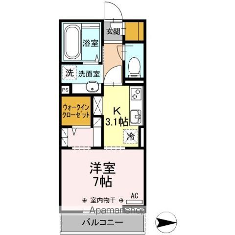 昭島市中神町のアパートの間取り