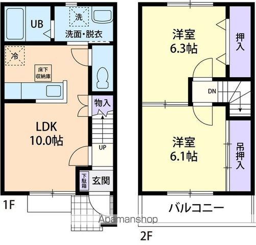 【鹿嶋市大字粟生のアパートの間取り】