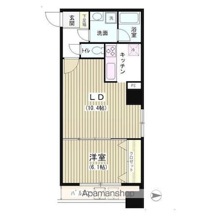 アクアコート[1LDK/43.87m2]の間取図
