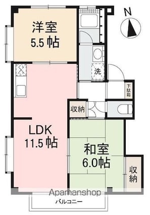 フレグランス桜町[2LDK/53.25m2]の間取図