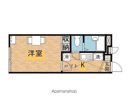 レオパレスクリナーレみなみ野[1K/19.87m2]の間取図