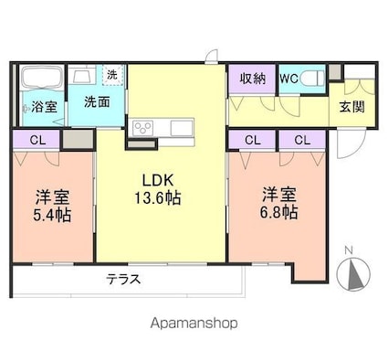 ＢＥＲＥＯ名高[2LDK/62.16m2]の間取図