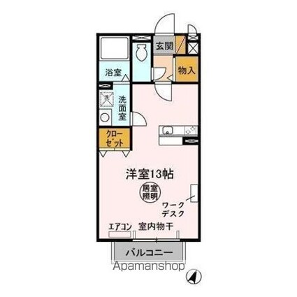アーバンヒルズかしま　Ⅱ[1R/33.78m2]の間取図