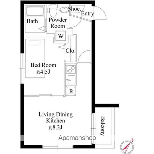 オークプレイス三軒茶屋[1LDK/30.42m2]の間取図