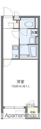 クレイノフラグランス[1K/25.89m2]の間取図