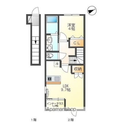 アノ　クオーレ[1LDK/42.98m2]の間取図