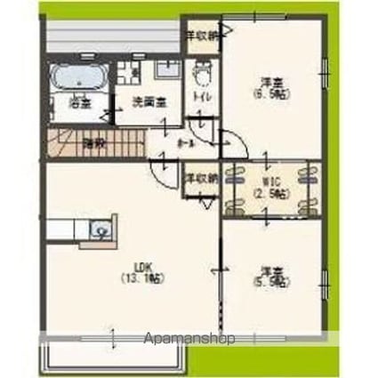 さくらホワイト　Ｃ棟[2LDK/65.44m2]の間取図