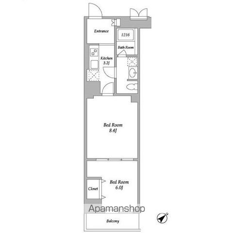 【新宿区新宿のマンションの間取り】