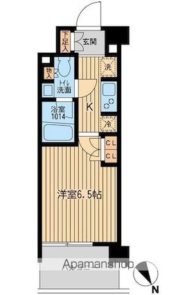 ＢＬＥＳＳ上池袋[1K/22.23m2]の間取図
