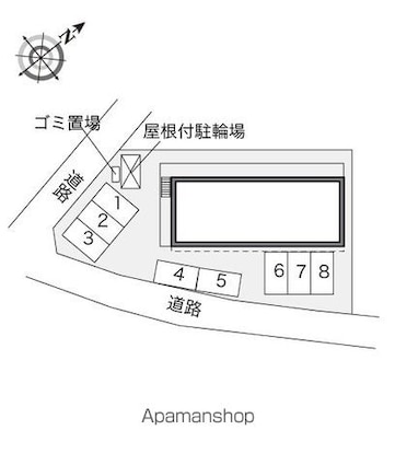 レオパレスふじしろ[1K/23.18m2]の配置図