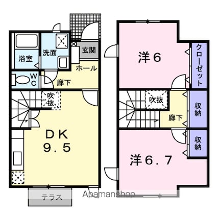 ファミール[2DK/60.03m2]の間取図