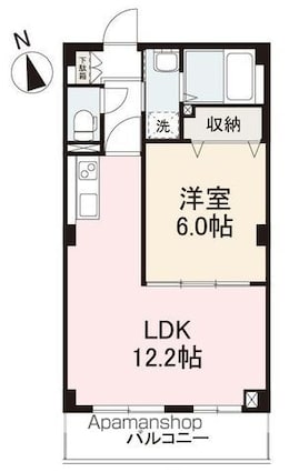 パークサイドヒルズ伏石[1LDK/41.28m2]の間取図