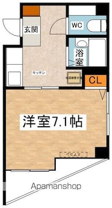 マイカハウス[1K/24.62m2]の間取図