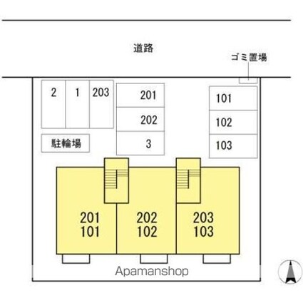 クレイドルＦ松縄[2LDK/52.99m2]の配置図