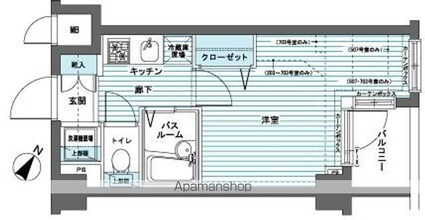 フェニックス代田橋Ｎｏｒｔｈ[1K/20.34m2]の間取図