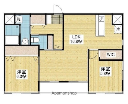 Ｒｅｎｏｔｔａ　Ｔａｋｅｗａｒａ[2LDK/65.84m2]の間取図