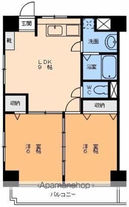 グランアルブル山越Ⅲ[2LDK/45.36m2]の間取図