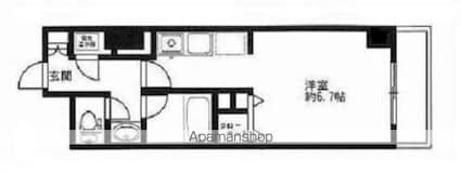 ＨＦ駒沢公園レジデンスＴＯＷＥＲ[1R/25.05m2]の間取図