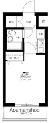 ライオンズマンション錦糸町第８[1K/18.56m2]の間取図