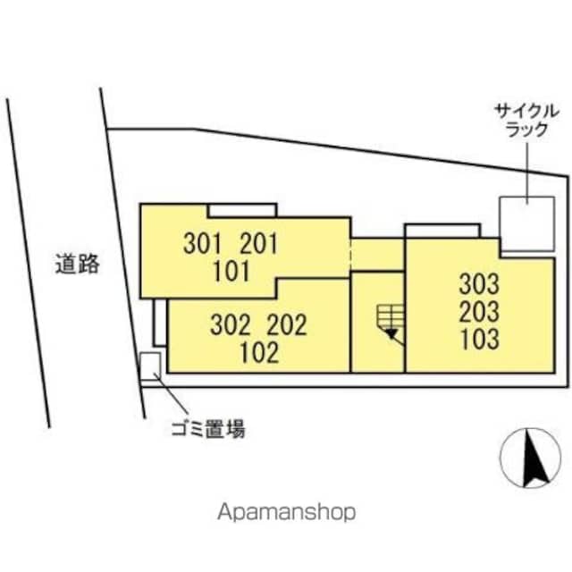 セレスティア豊島Ｓ[2LDK/44.71m2]の配置図