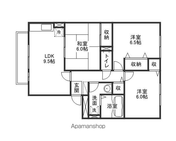 山陽本線 庭瀬駅 徒歩10分 3階建 築25年の間取り写真