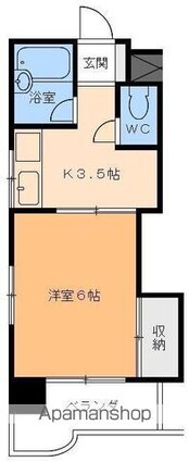 ニューあかし[1K/23.69m2]の間取図