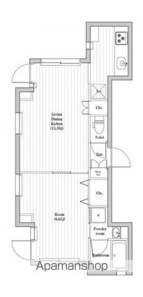 ＡＳＴＩＬＥ四谷[1LDK/38.22m2]の間取図