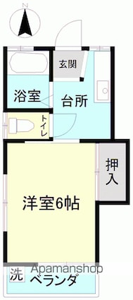 コーポアシストⅧ[1K/15.8m2]の間取図