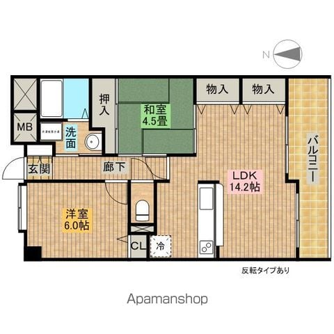 阪和線 堺市駅 徒歩2分 14階建 築22年の間取り写真