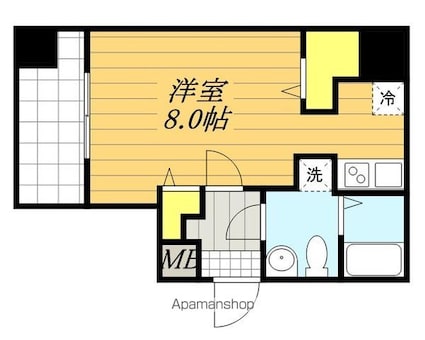 スプレスター錦糸町[1K/26.95m2]の間取図