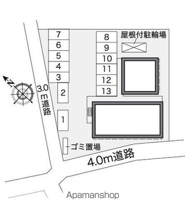 レオパレスＳＱＵＡＲＥⅡ[1K/22.35m2]の配置図