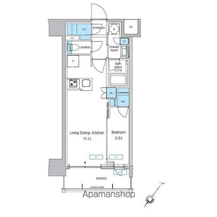 プレディアコート大森山王[1LDK/36.24m2]の間取図