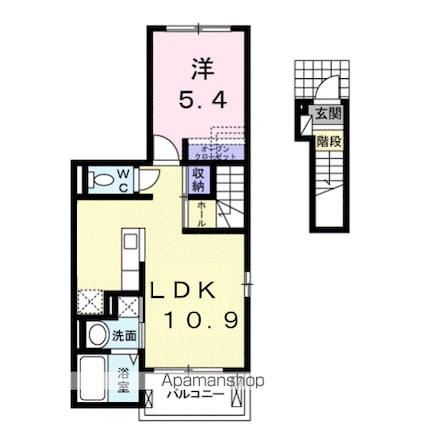メルシーガーデン坂本[1LDK/41.3m2]の間取図