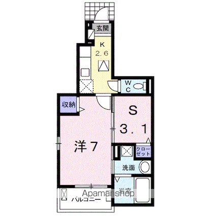 ソラーナ[1K/31.65m2]の間取図