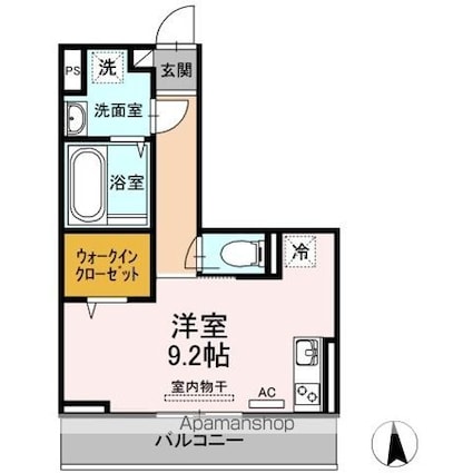 ラウレア[1R/30.25m2]の間取図