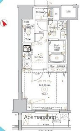 ＫＮＯＴＳ大山[1K/26.22m2]の間取図